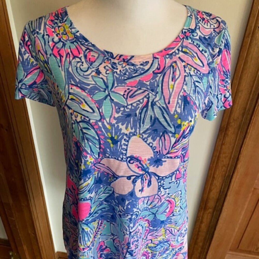 LILLY PULITZER Etta Scoop-Neck Pop Up Got Your Back Top Size XS